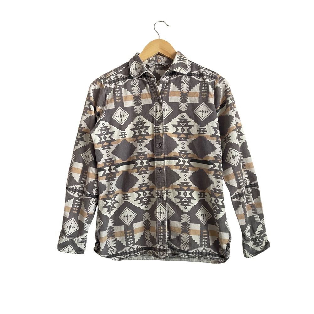 Woolrich XS South Western Aztec Button Down Shirt Chamois Keystone Festival Boho